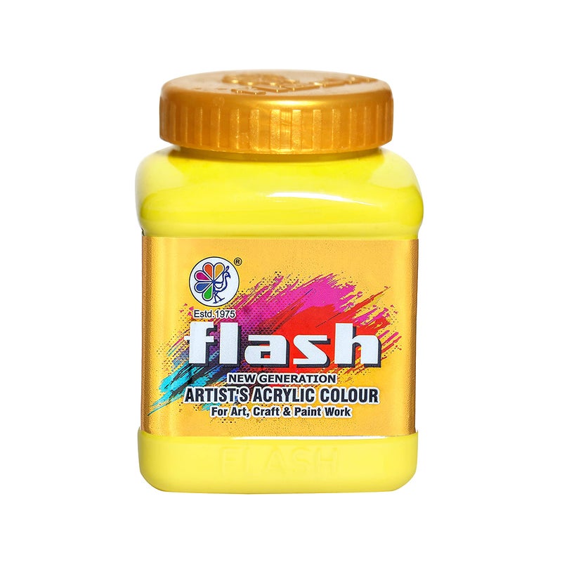 Flash Acrylic Colour (Lemon Yellow, 500 ml) - Image 1
