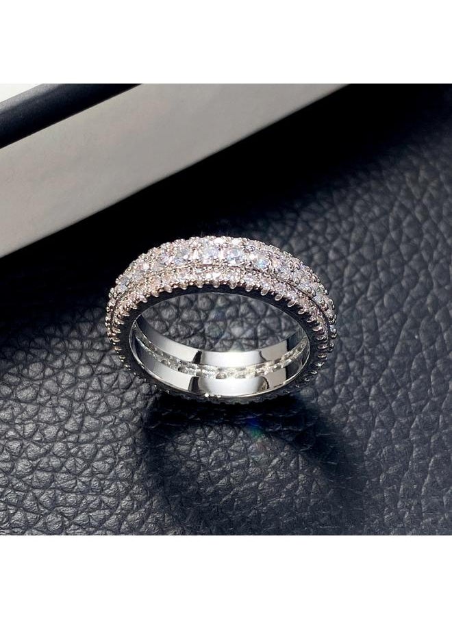 Generic - Cao Shi Explosions Ring Exaggerated Luxury Unisex Ring Copper Plated White Gold Zircon Jewelry - Image 1