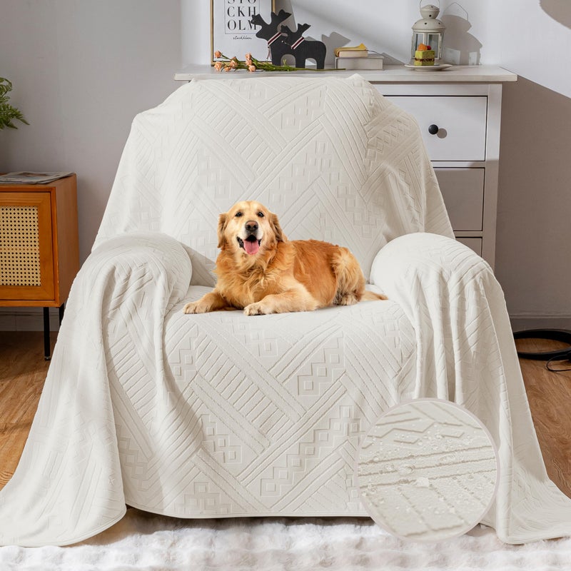 YUEANG Waterproof Recliner Chair Covers, Anti-Slip Reclining Chair Covers, Pet-Friendly, Washable, Durable and Breathable Couch Covers â€“ Reversible Design for Sofa Protection (71x71in/Beige) - Image 1