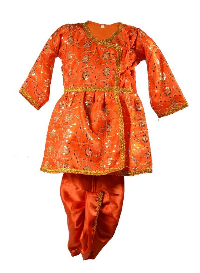 Pakhi Feather Little Krishna Themed Krishna Costume Set With Accessories (9 - 12 Months, Orange) - Image 2