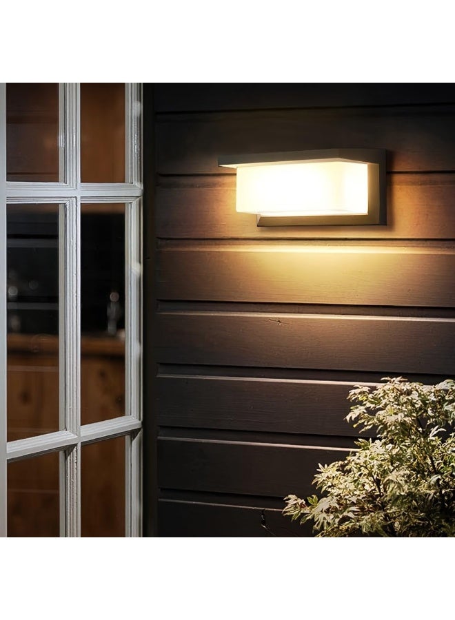 المفتاحة إضاءة جدارية LED خارجية عصرية للمنازل | مصباح شرفة مقاوم للماء وموفر للطاقة | وحدة إضاءة جدارية بيضاء دافئة للشرفات والحدائق والفناءات والمداخل - Image 1