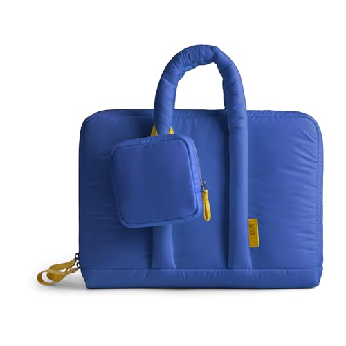 DailyObjects Puft Laptop Bag with Padded Sleeve (5L) (Fits 16" MacBook/14 Laptops), Detachable Pouch – Blue Colour - Image 1