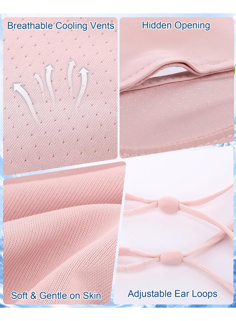 3 Pcs Cooling Ice Silk UV Protection Face Mask UPF 50+ Breathable Sunscreen Face Cover Adjustable Ear Loops Reusable Washable Summer Mask For Men Women Fishing Hiking Cycling Driving Outdoor - Image 4