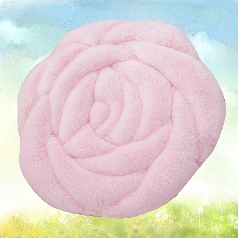 وسادة مقعد قطيفة وردية على شكل وردة وردية وسادة مقعد مكتب الموضة (وردي فاتح) - Image 1