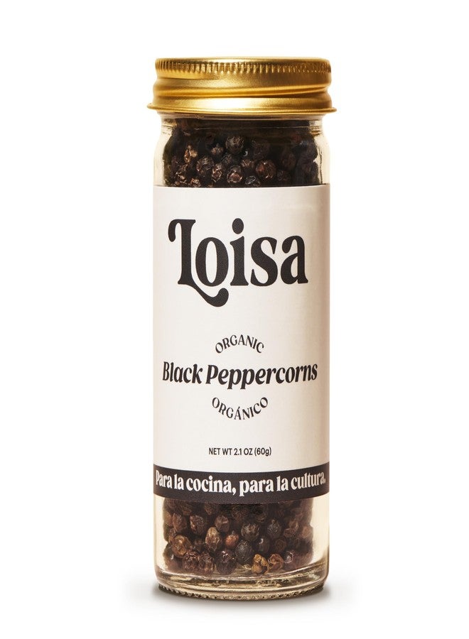 Loisa Whole Black Peppercorns 2.1oz Jar USDA Organic, Non-GMO, No-MSG, No Preservatives, No Artificial Coloring, No Artificial Flavors - Image 1