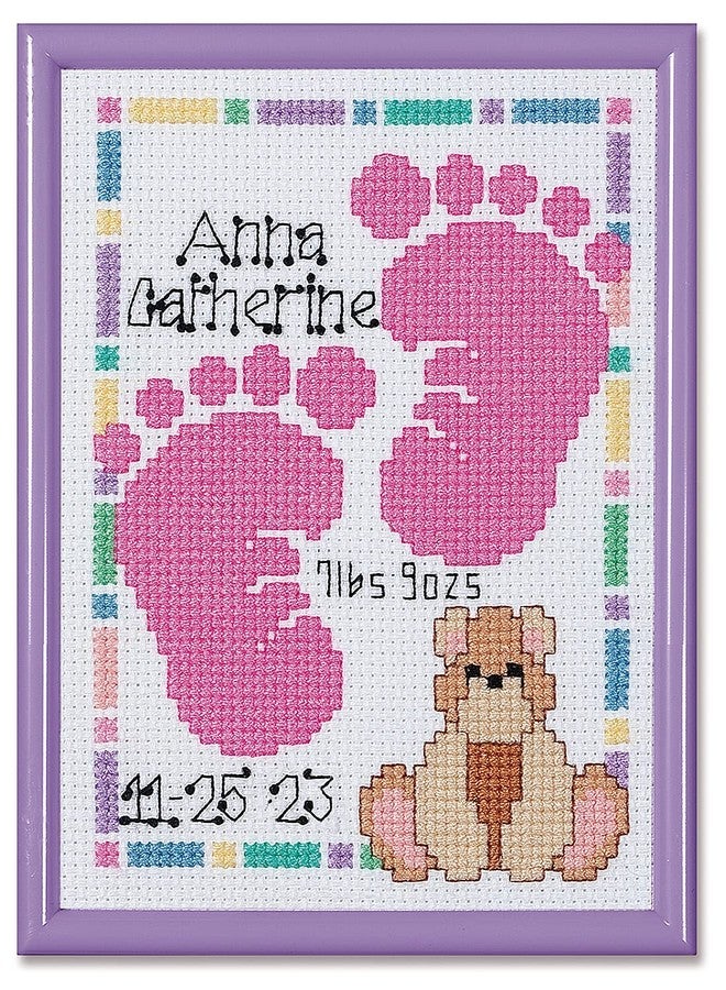 Janlynn Baby Footprints Counted Cross Stitch Kit - Image 1