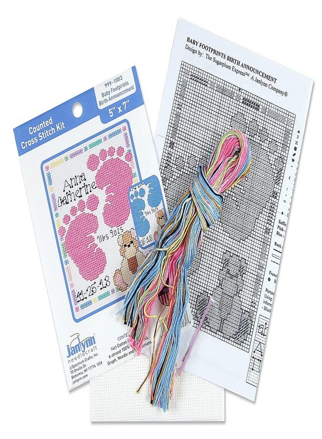Janlynn Baby Footprints Counted Cross Stitch Kit - Image 3