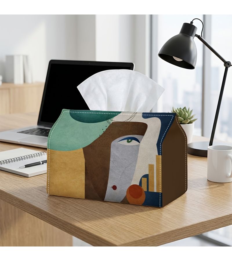 مناديل وجه بتصميم وجه تجريدي منمق بطول 18 سم للأريكة أو بجانب السرير أو غرفة الطعام - Image 2