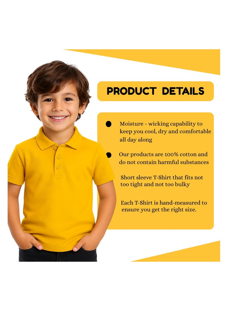 PRINTSHOP4ME Boys Kids Polo TShirt 230 GSM Pure Cotton Basic Colors - Image 3