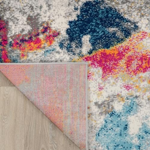 Rugshop Sky Collection Modern Abstract Area Rug 5' x 7' Multi - Image 5