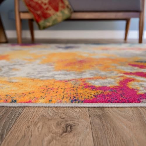 Rugshop Sky Collection Modern Abstract Area Rug 5' x 7' Multi - Image 3