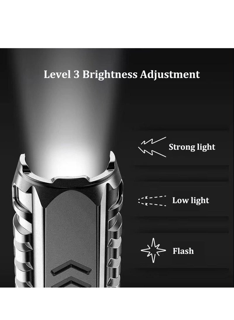 Excefore - Flashlights, 2 Pcs Mini Special Forces Strong Light Flashlight, Multifunctional Rechargeable Flashlight, Super Bright Flashlight, Best Camping, Outdoor, Emergency, Everyday Carry - Image 1