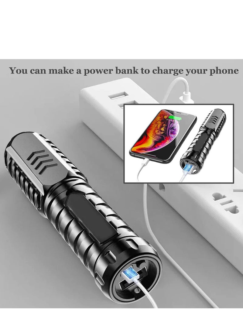Excefore - Flashlights, 2 Pcs Mini Special Forces Strong Light Flashlight, Multifunctional Rechargeable Flashlight, Super Bright Flashlight, Best Camping, Outdoor, Emergency, Everyday Carry - Image 1
