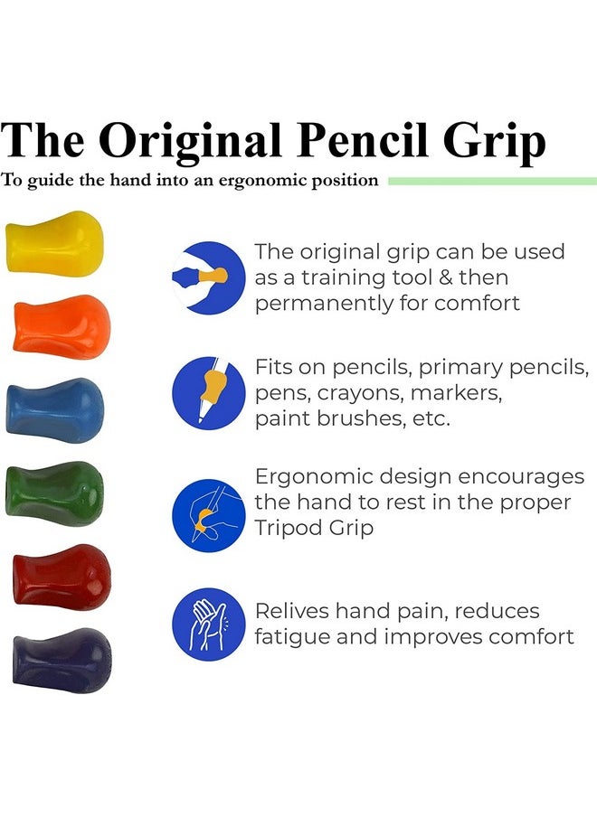 The Pencil Grip - Neon, Universal Ergonomic Training Gripper For Righties And Lefties, 12 Count Assorted Colors (Tpg-11312) - Image 1