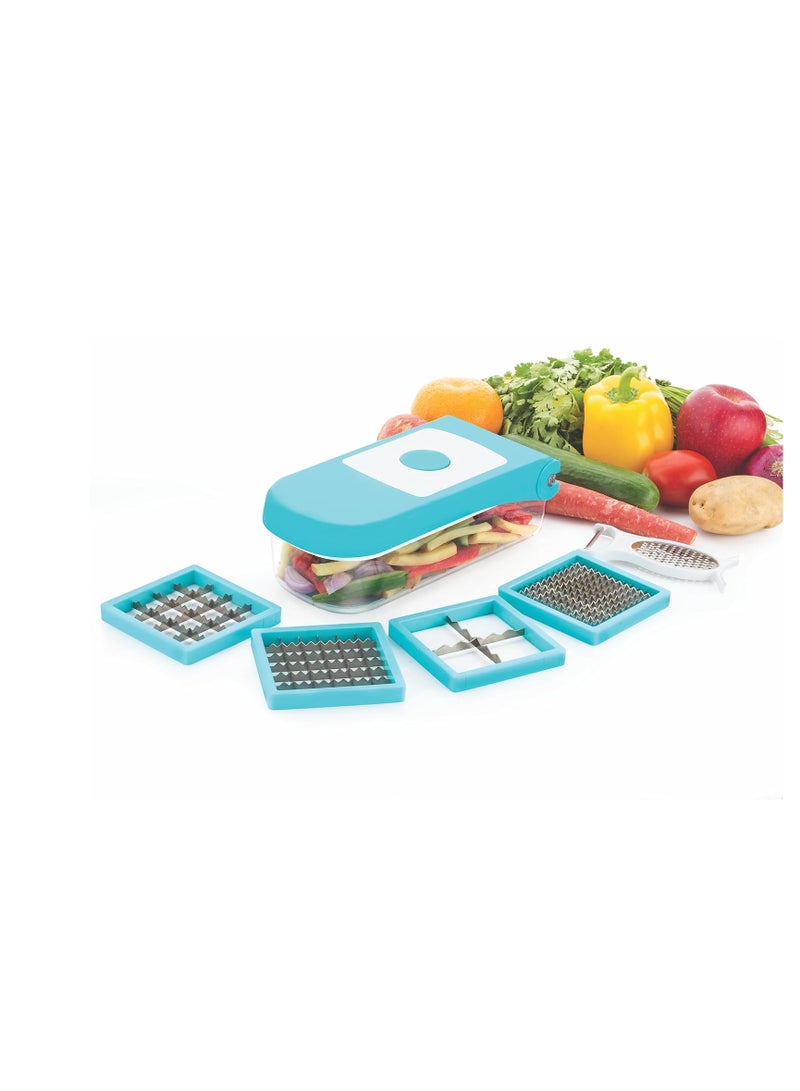 GANESH GANESH Plastic Vegetable Dicer,7 in 1,Blue  - Image 3