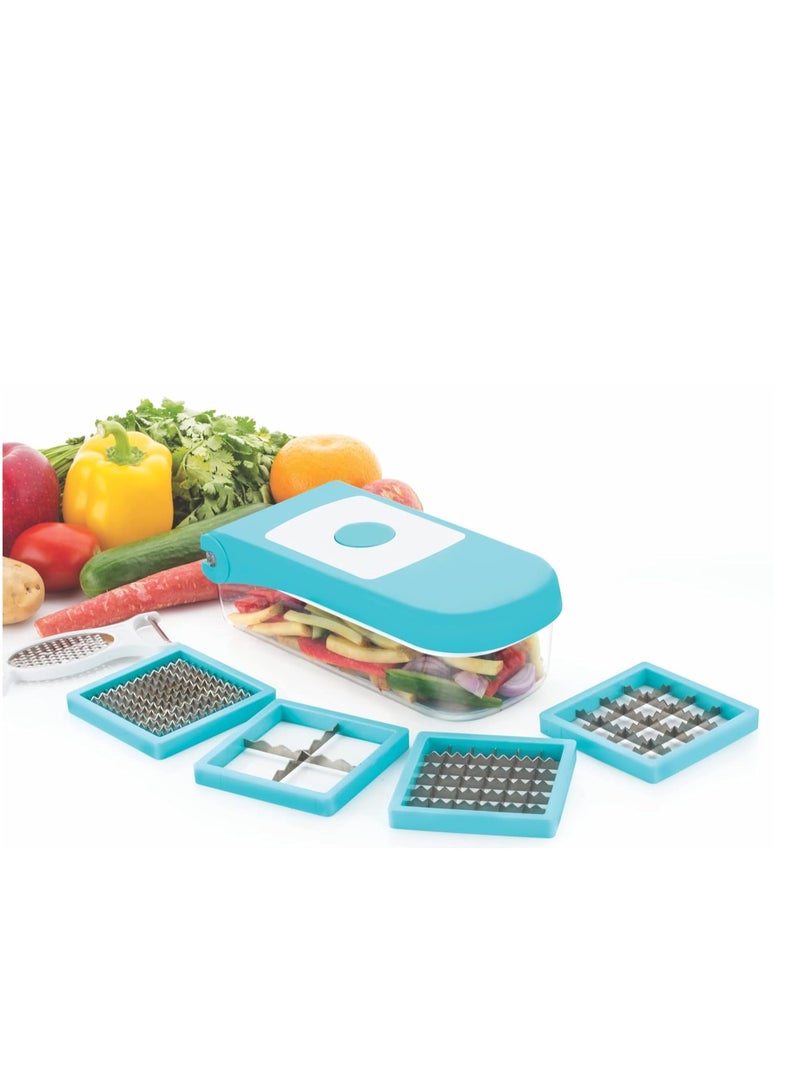 GANESH GANESH Plastic Vegetable Dicer,7 in 1,Blue  - Image 2
