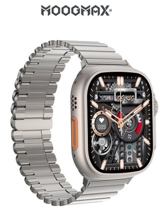 MoogMax (2nd Gen) ultra watch. IPX6 Water-resistant watch ultra. Smart touch watch with gesture-based call answering & answering from the watch using the built-in mic. smart watch ultra with a watch mobile app. Smart sports watch with all fitness measurements. smartwatch with wireless charging. Silver - pzsku/Z29D729A270BB65C70BB4Z/45/1746809473/51b34af3-ce12-4a5c-9131-3cf379f62cec
