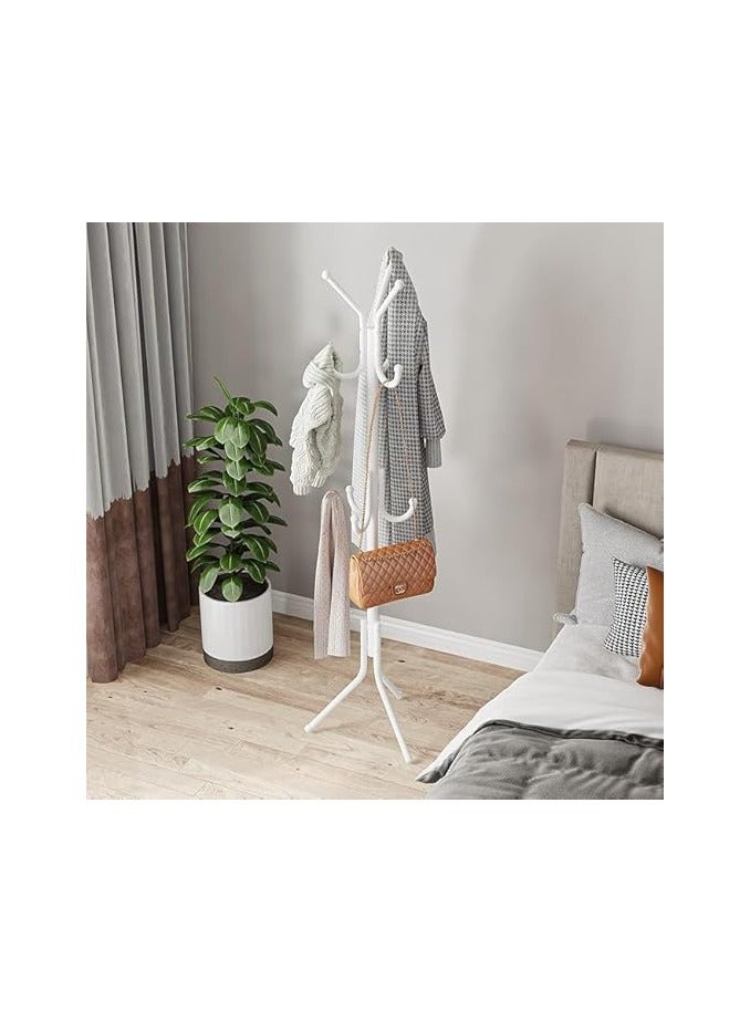 Clear Free Standing Coat Rack, Useful Metal Coat Rack with 6 Hooks, Standing Coat Racks Living Room Bedroom Office for Hanging Clothes, Hats and Bags 42 x 165cm (Black)  - Image 5