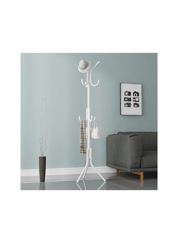 Clear Free Standing Coat Rack, Useful Metal Coat Rack with 6 Hooks, Standing Coat Racks Living Room Bedroom Office for Hanging Clothes, Hats and Bags 42 x 165cm (Black)  - Image 2