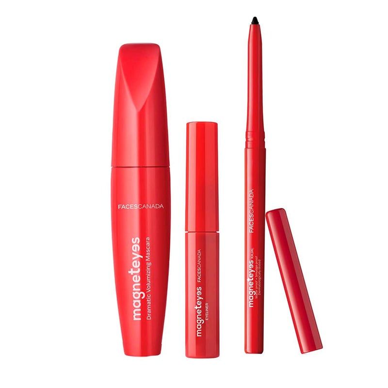 Facescanada FACES CANADA Magneteyes Range Trio Pack Black 1335 g Kajal Eyeliner Mascara Lightweight Long Lasting Smooth Texture Precise Application Intense Color Payoff Paraben Free - Image 2