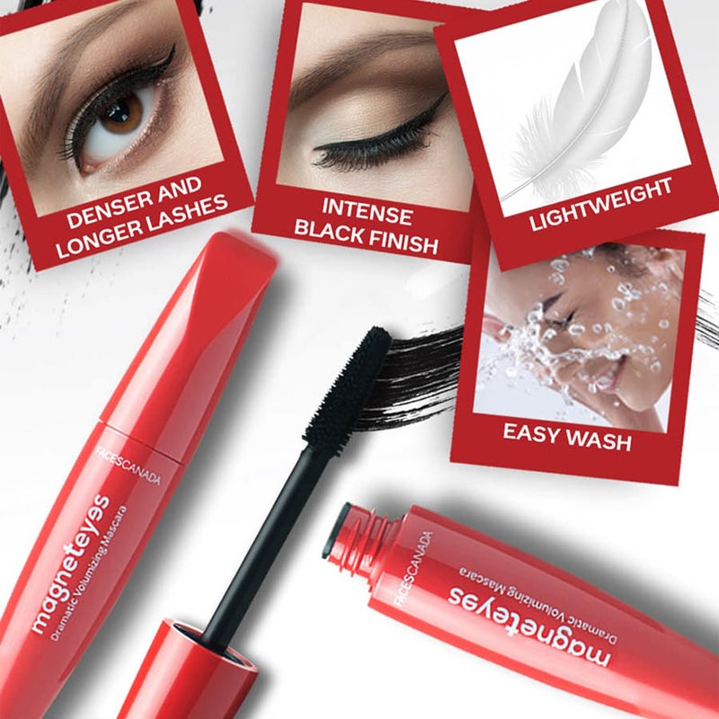 Facescanada FACES CANADA Magneteyes Range Trio Pack Black 1335 g Kajal Eyeliner Mascara Lightweight Long Lasting Smooth Texture Precise Application Intense Color Payoff Paraben Free - Image 5