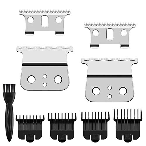 Wusuker 2 Pack T Outliners Blades Compatible with Andis T Outliner & GTX Trimmer, Replacement Blade Compatible with Andis #04710 and Andis #04521 (Sliver Steel T Blade + Sliver Steel Blade) - Image 1