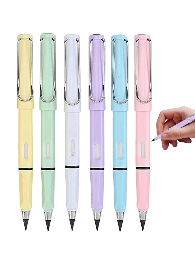 Label 6 Inkless Magic Pencil, Unlimited Writing Pencil, Everlasting Pencil Eternal, with Eraser Tree-Friendly Cute Forever Pencil, for Writing Drawing with Extra 6 Eraser Multi colors - Image 1
