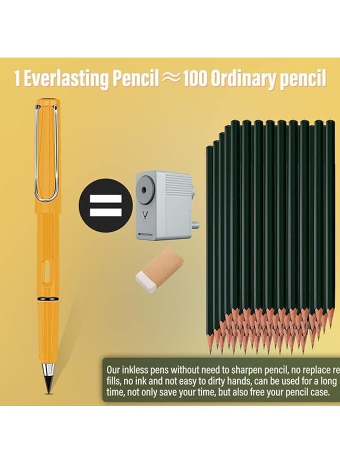 Label 6 Inkless Magic Pencil, Unlimited Writing Pencil, Everlasting Pencil Eternal, with Eraser Tree-Friendly Cute Forever Pencil, for Writing Drawing with Extra 6 Eraser Multi colors - Image 3