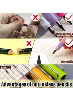 6 Inkless Magic Pencil, Unlimited Writing Pencil, Everlasting Pencil Eternal, with Eraser Tree-Friendly Cute Forever Pencil, for Writing Drawing with Extra 6 Eraser Multi colors - pzsku/Z29D7463F98B5C4AA63EBZ/45/_/1708846902/5d98f0c9-7ba3-4a07-8df1-ab307844e9db