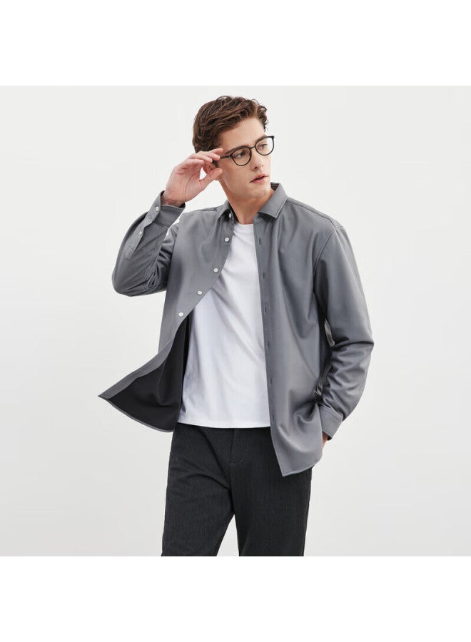 Septwolves Men's Long-sleeve Business Shirt With Anti-static Lining, Warm Down-fill, Commuter Coat, Men's Outerwear - Image 5