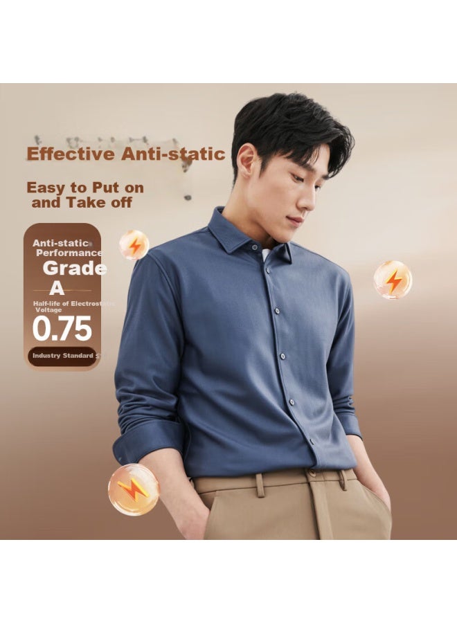Septwolves Men's Long-sleeve Business Shirt With Anti-static Lining, Warm Down-fill, Commuter Coat, Men's Outerwear - Image 3