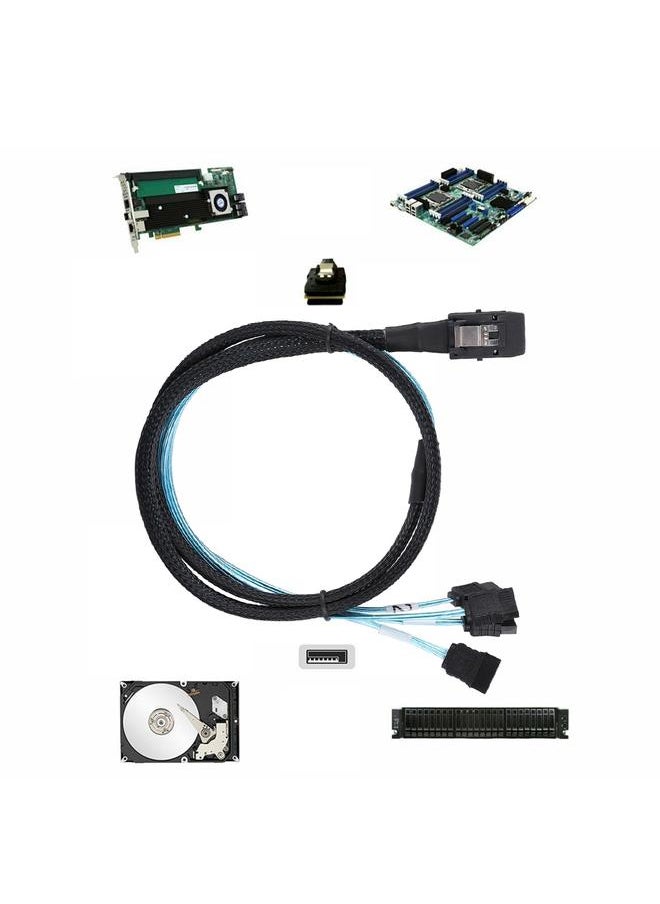 كابل فاصل عالي السرعة 1م Mini SAS36P SFF-8087 إلى 4*SATA 7Pin 6Gbps HD