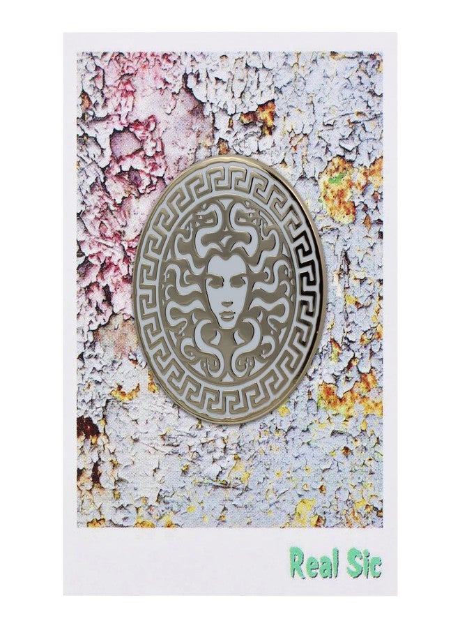 Real Sic Medusa Enamel Pin - Greek Mythology Pin - Fashionable, Occult, Witchy, Feminist Lapel Pin for hats, Backpacks, Jackets, Bags & Tops (Gold Metal) - Image 2
