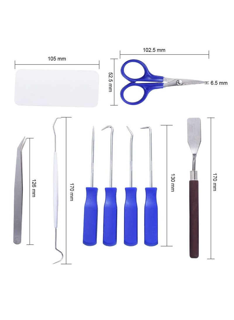 9PCS DIY Craft Vinyl W ee ding Tools, Stainless Steel Precision Vinyl W e eder Cutter Tool for Silhouette, Htv, Cameos, Lettering, Including Scissor Tweezers W e eders Scraper Spatula Cricut Tools