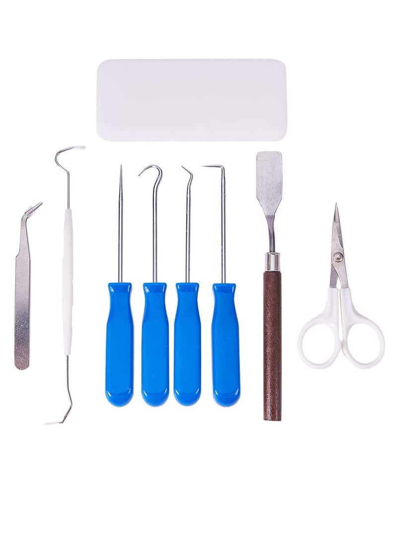 9PCS DIY Craft Vinyl W ee ding Tools, Stainless Steel Precision Vinyl W e eder Cutter Tool for Silhouette, Htv, Cameos, Lettering, Including Scissor Tweezers W e eders Scraper Spatula Cricut Tools