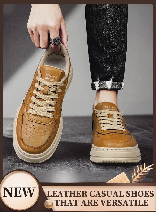 The new men's stylish casual leather sneakers, comfortable leather casual shoes for men that won't feel stuffy, and a timeless design suitable for all men.  - Image 1