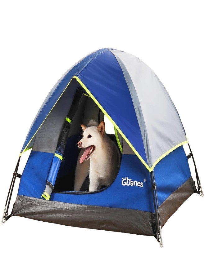 GDanes Blue Dog Tent House - Portable Indoor/Outdoor Dog Bed with Soft Pad for Large Dogs, 42 x 42 x 32 Inches - Image 1