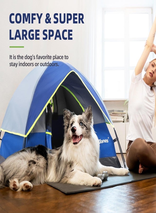 GDanes Blue Dog Tent House - Portable Indoor/Outdoor Dog Bed with Soft Pad for Large Dogs, 42 x 42 x 32 Inches - Image 2