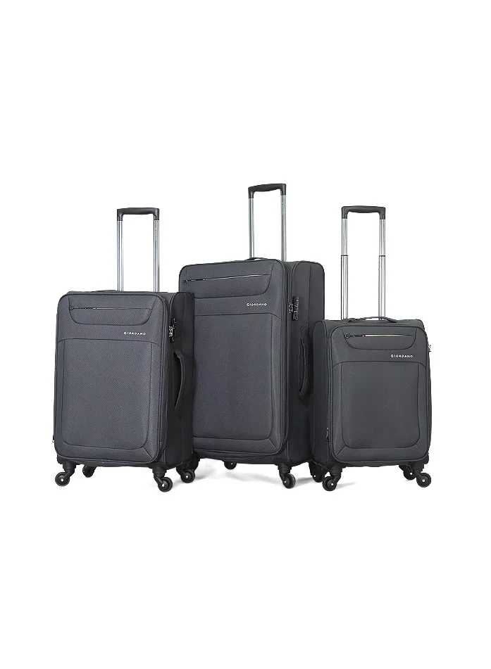 GIORDANO Giordano Softside Luggage Trolley Bag 3 Pieces Set,Grey
