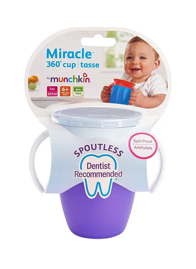 Munchkin Miracle Trainer Cup With Lid Pack of 1 7oz/207ml Purple