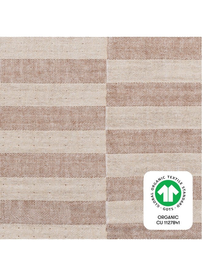 Babyletto 100% Organic Cotton Crib Sheet, GOTS-Certified, Fitted 360°, Ultra-Soft and Breathable Muslin - Cocoa Offset Stripe - Image 5