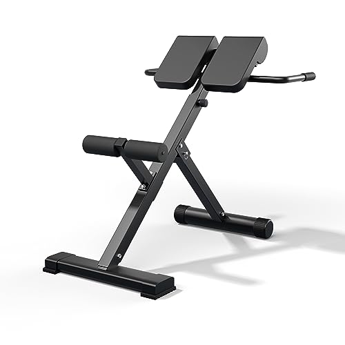 EASY BIG 45-Degree Hyperextension Roman Chair - Adjustable Height and Back, Sturdy and Comfortable - Glute, Hamstring, and Ab Workouts - Foldable Sit Up Gym Bench for Home ★ - Image 1