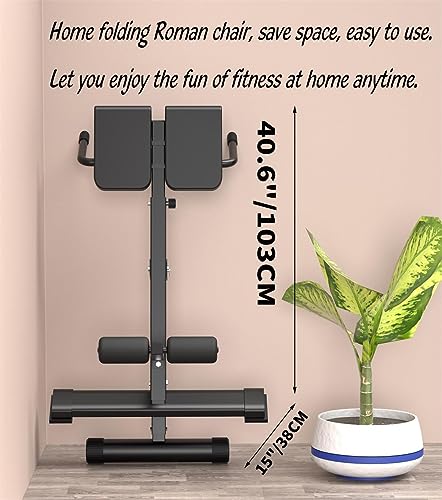 EASY BIG 45-Degree Hyperextension Roman Chair - Adjustable Height and Back, Sturdy and Comfortable - Glute, Hamstring, and Ab Workouts - Foldable Sit Up Gym Bench for Home ★ - Image 5