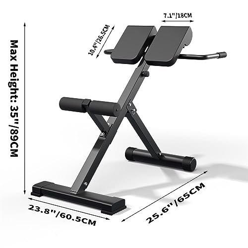 EASY BIG 45-Degree Hyperextension Roman Chair - Adjustable Height and Back, Sturdy and Comfortable - Glute, Hamstring, and Ab Workouts - Foldable Sit Up Gym Bench for Home ★ - Image 2