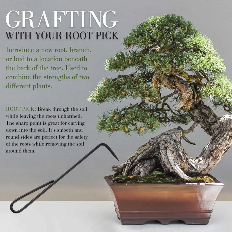 BambooMN Bonsai 2pc Set - 9" Root Pick and 9" Root Rake - 1 Set - Image 2