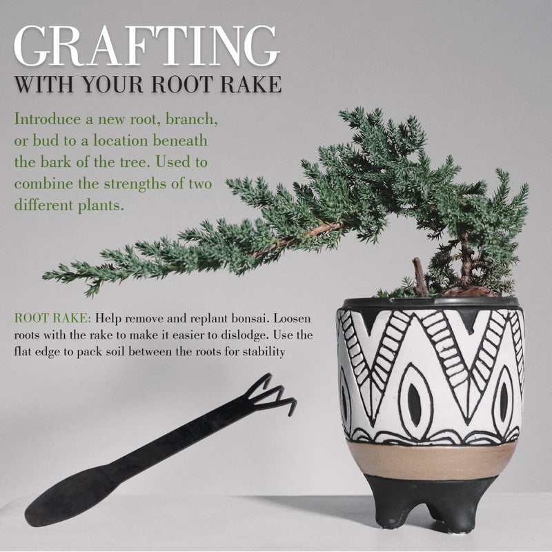 BambooMN Bonsai 2pc Set - 9" Root Pick and 9" Root Rake - 1 Set - Image 3