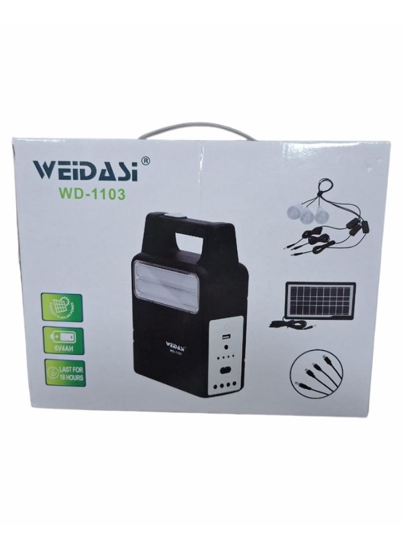 WEIDASI ‏A multifunctional solar-powered lighting and charging system ideal for trips, camping, and sudden power outages. - Image 3