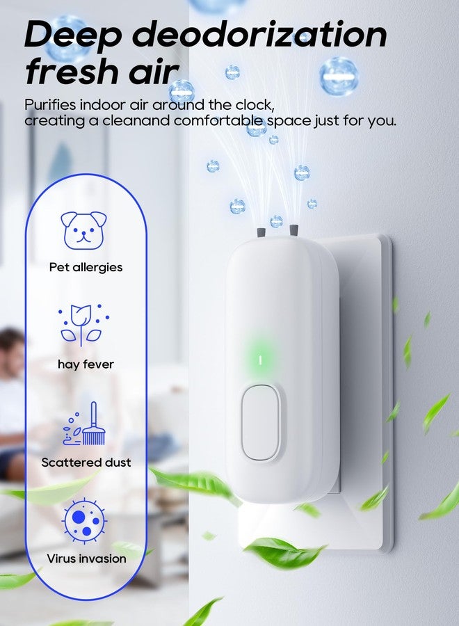 IGOKOTI Plug In Negative Ion Air Purifiers Quiet Air Freshener for Bedroom Office Basement - Portable Mini Air Cleaner Odor, Dust, Pet Smell (white) - Image 3