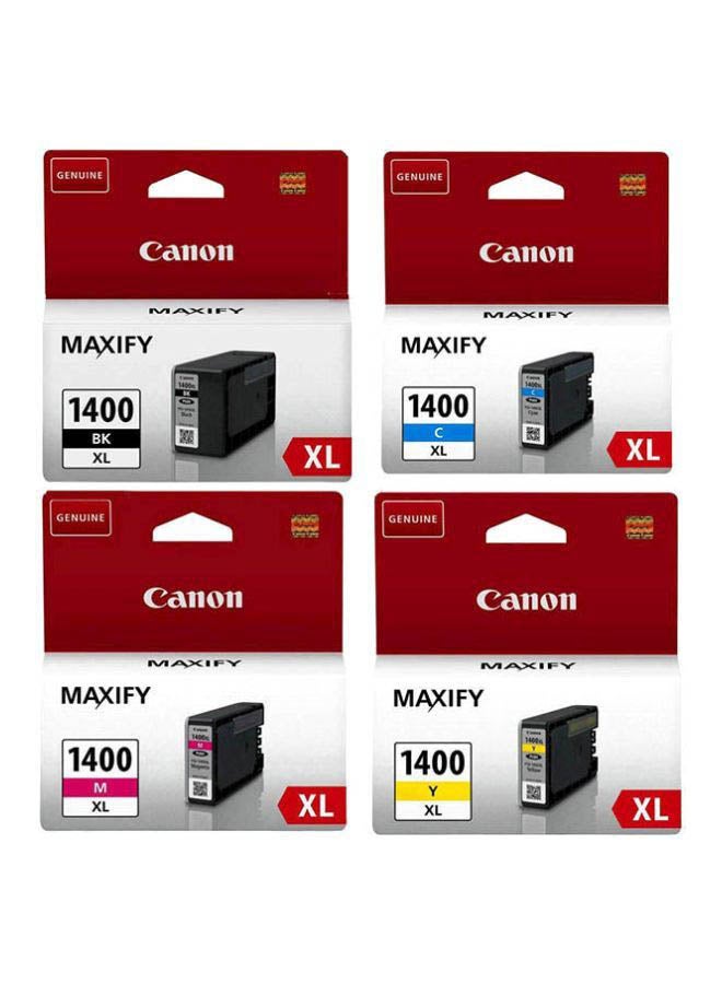 كانون مجموعة خرطوشة حبر 1400XL ماكسيفاي من 4 قطع متعدد الألوان - Image 2