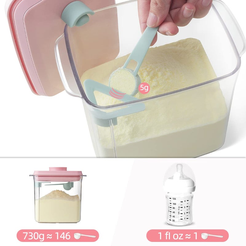 Ankou Ankou Formula Container - 1700ml Airtight Formula Dispenser One Button Handy Milk Powder Container BPA-Free Storage Containers with Scoop and Scraper Transparent 730g  - Image 4
